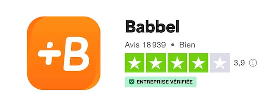 notes clients de l'application Babbel sur Trustpilot