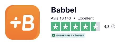 notes clients de l'application Babbel sur Trustpilot