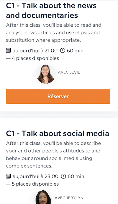  Classes de Babbel avec session Live  