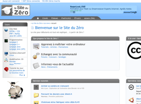 interface site du zero